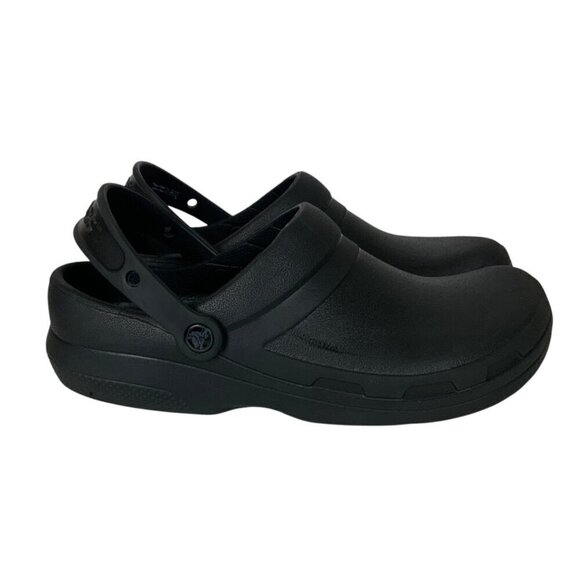 Crocs Work Bistro Clogs Black Mens 10 Womens 12 Slip-On Iconic Comfort - Picture 4 of 9